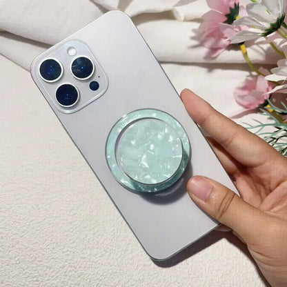 【スマホグリップ】パステルクリア ホログラムシェル  #241110