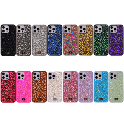 【キラキラビジューシリーズ】ミックスストーン グリッター  デコ スマホケース｜iPhone対応 #260119