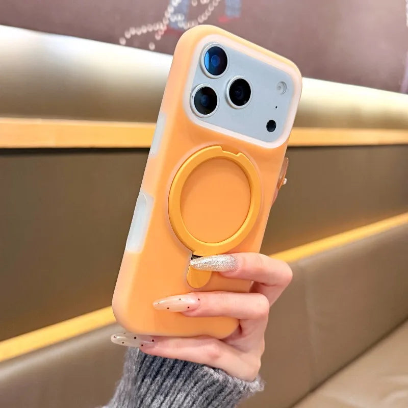 淡色カラー リングスタンド付き iPhoneケース (全6色) トレンド・スマート #261228