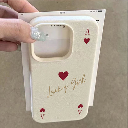 【カードモチーフ】Lucky Girl ハートのエース A スマホケース｜iPhone対応 #260130