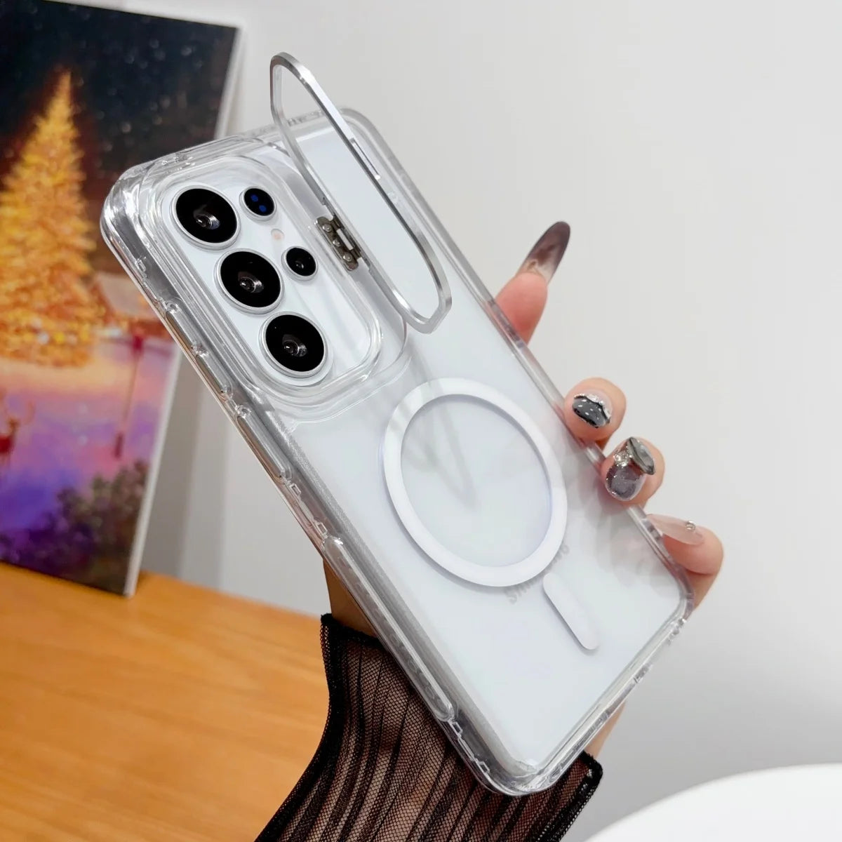 【Galaxy対応】マグネット内蔵クリアケース パステルカラー・大人かわいい・シンプル スマホケース #261092