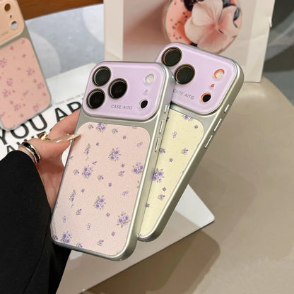 ドット柄 レザー調 メッキフレーム iPhoneケース｜淡色・大人かわいい #260050