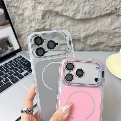 カメラカバー スタンド付き Magnet内蔵 クリアカラー iPhoneケース #240327