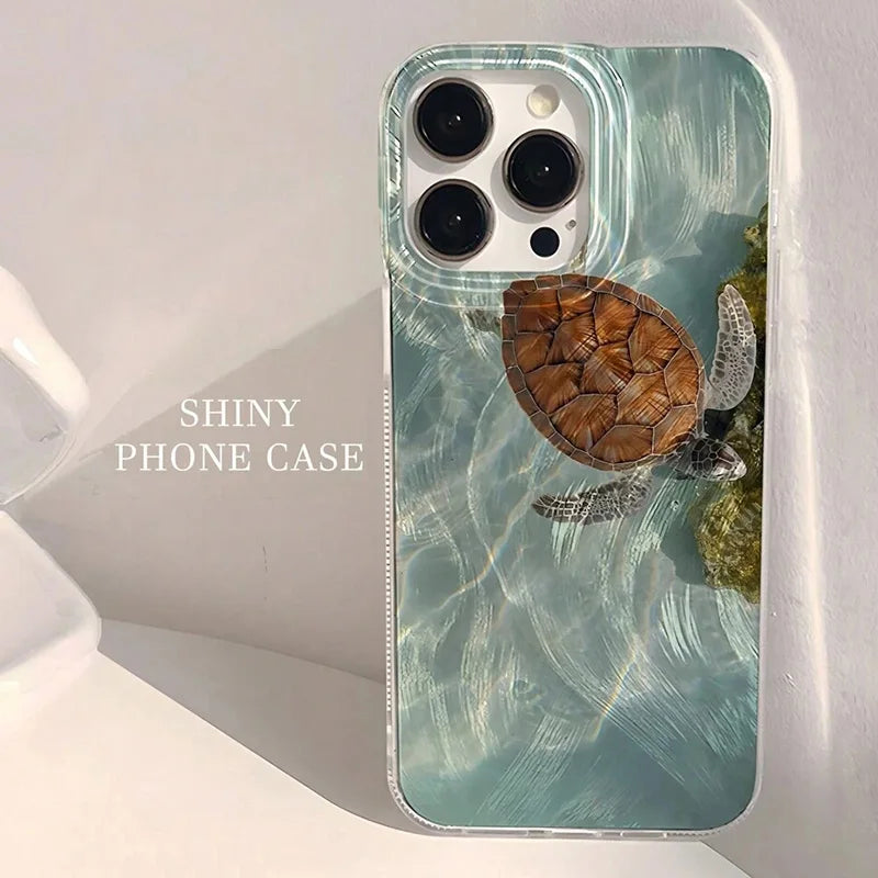 【マリンシリーズ】海のいきも ヒトデ クラゲ ウミガメ クリアスマホケース｜iPhone対応 #250911