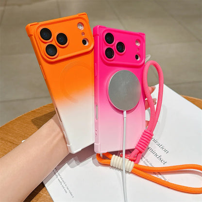 【スクエアシリーズ】鮮やか グラデーション カラー スマホケース｜iPhone対応 #250315