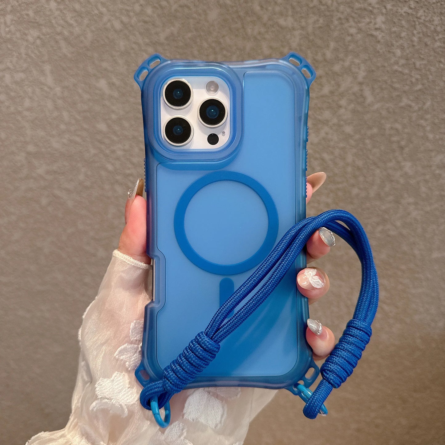 ビビッドカラー バンパー ストラップ付き Magnet内蔵 iPhoneケース｜クリア・ポップ #260057