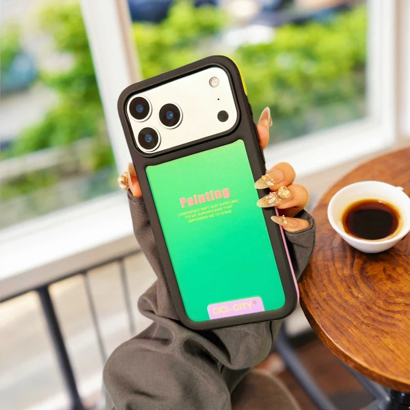 【ネオン メタリック カラー】ラバーフレーム スマホケース｜iPhone対応 #250128