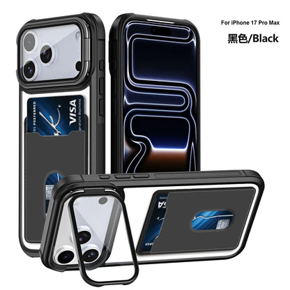 カード収納付き カメラ保護スタンド iPhoneケース｜耐衝撃フレーム #240328