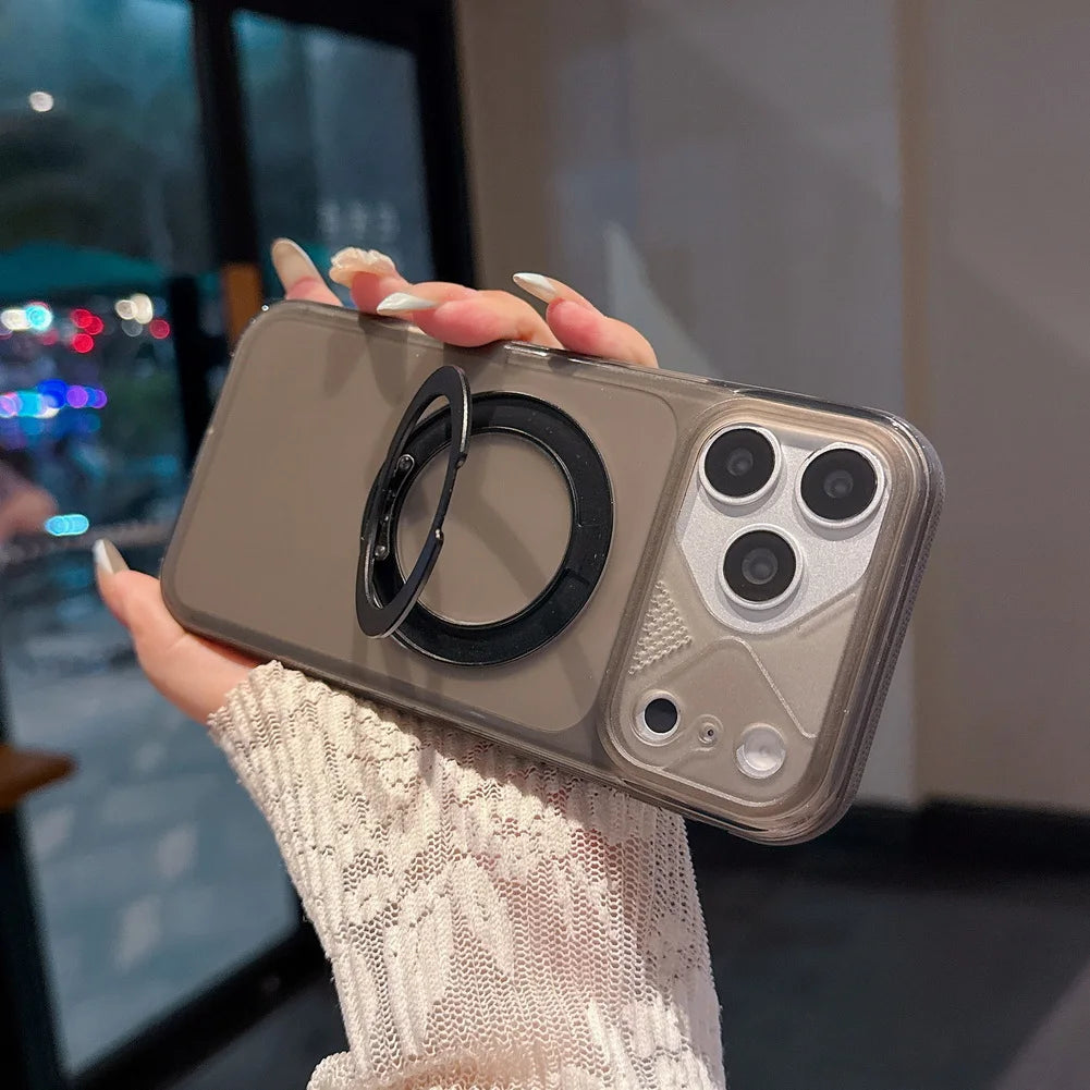 【ビビッドカラー】半透明 リングスタンド Magnet内蔵 iPhoneケース｜マット・ネオンカラー PCA #261282　