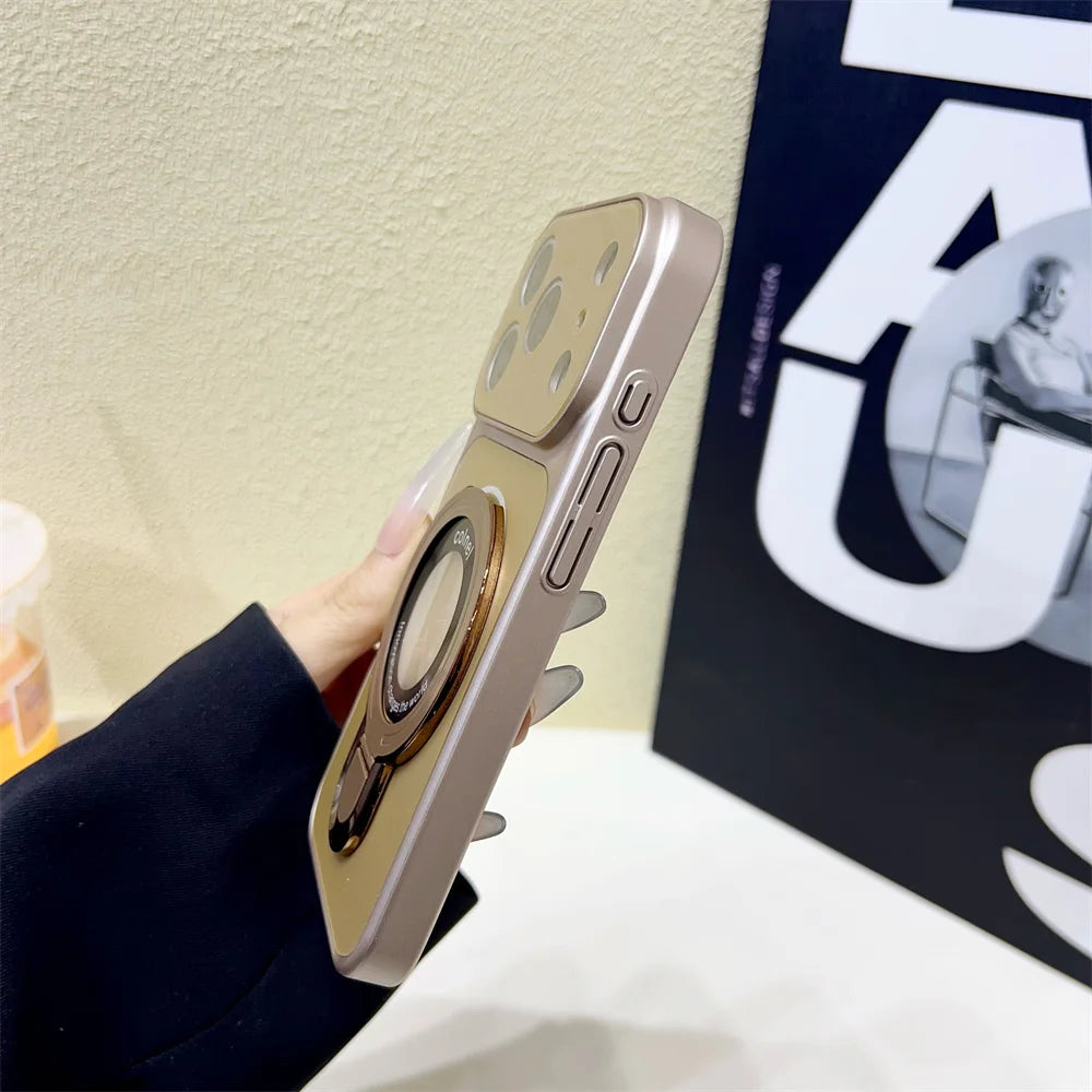 ミニマルリング マットケース｜シンプルカラー・折りたたみリング付き iPhoneケース #240402