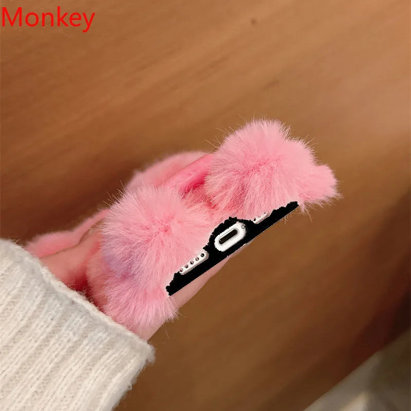 【ふわもこモンスター】マグネット付き ペアにおすすめ 立体ぬいぐるみ スマホケース｜iPhone対応 #241120