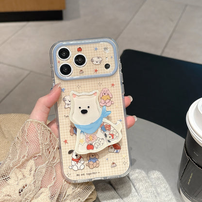 ゆるかわアニマル 犬 ウエスティ ホワイトテリア 立体グリップ付き iPhoneケース｜韓国風・落下防止 #231203