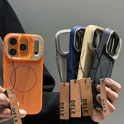 開閉レンズスタンド Magnet内蔵 iPhoneケース｜カメラ保護・シンプル マットデザイン #230718
