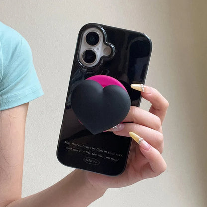 【Magnet内蔵】立体 3D ハートグリップ ビビット バイカラー スマホケース｜iPhone対応 #250131