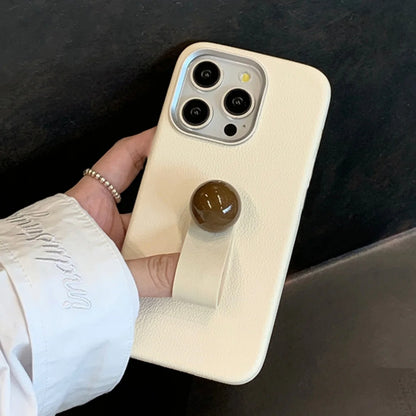 【マーブルボールスタンド】上質レザー調シンプルケース｜iPhone対応 #250716