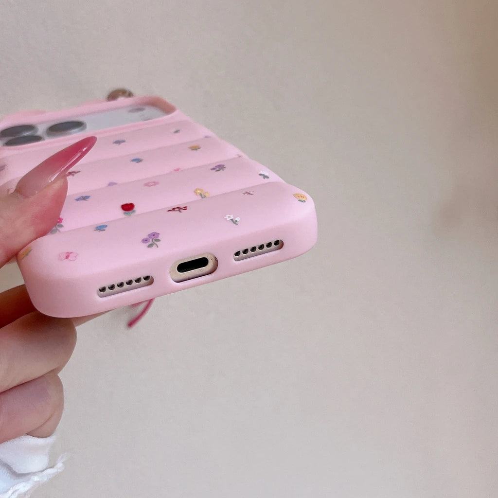 うさ耳 パフィー iPhoneケース ストラップ付き｜うさぎ・キルティング風・可愛い #261063