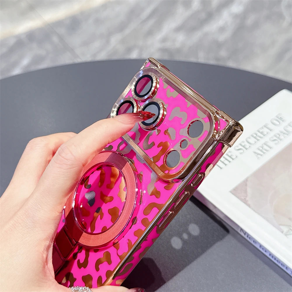 【スクエアシリーズ】ヒョウ柄 レオパード Magnet対応 iPhoneケース #260210