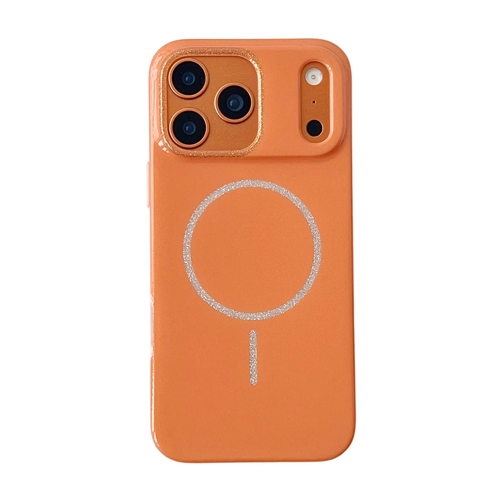 【Magnet内蔵】パステルグリッターサークル ツヤかわスマホケース｜iPhone対応 #241021