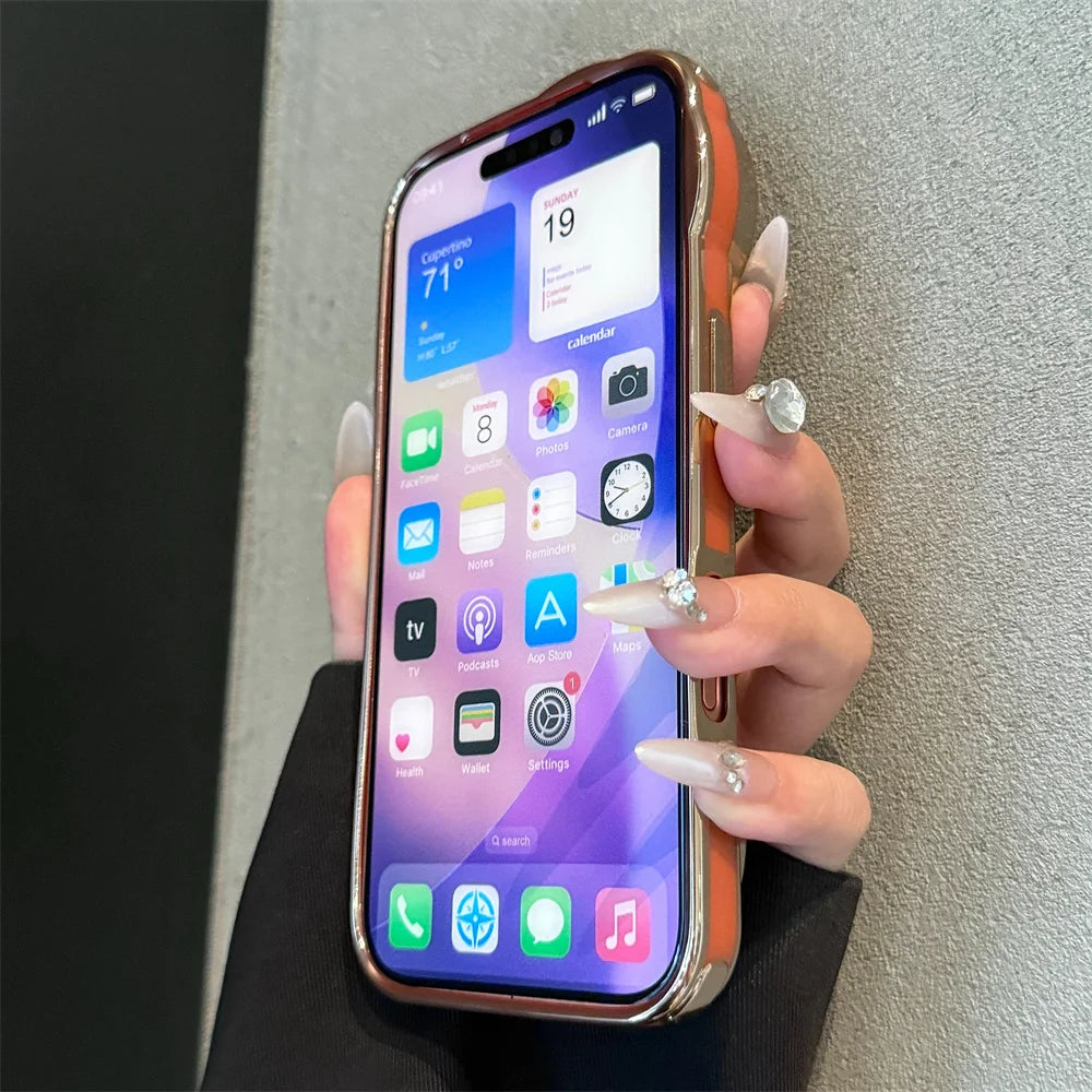 くるくる回る タイヤ 自転車 メタルバイク iPhoneケース｜立体ラインデザイン #240508