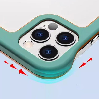 【カラフルバイカラー】クリアフレームスマホケース｜iPhone対応 #250805