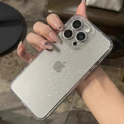 【フルグリッター】きらめく キラキラ 全面ラメ シンプル クリア スマホケース｜iPhone対応 #250427