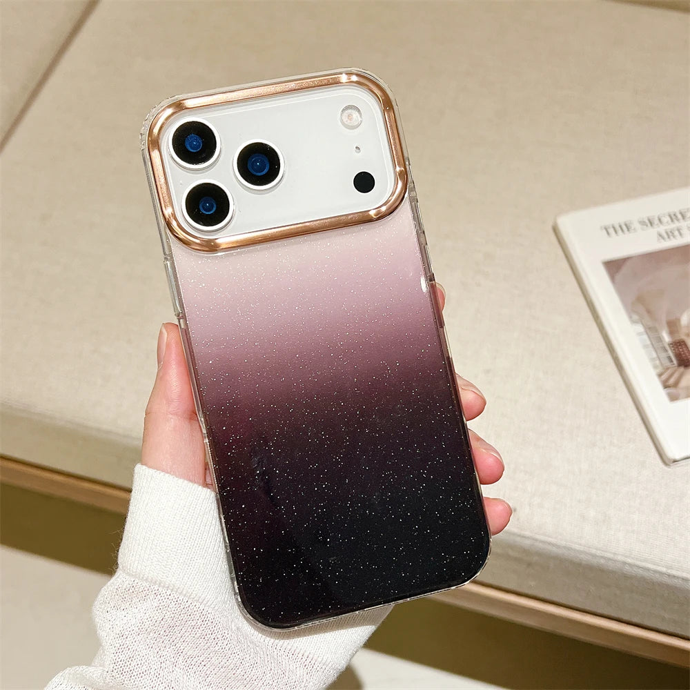 【グラデーションシリーズ】ラメ入りクリアフレーム スマホケース｜iPhone対応 #251127