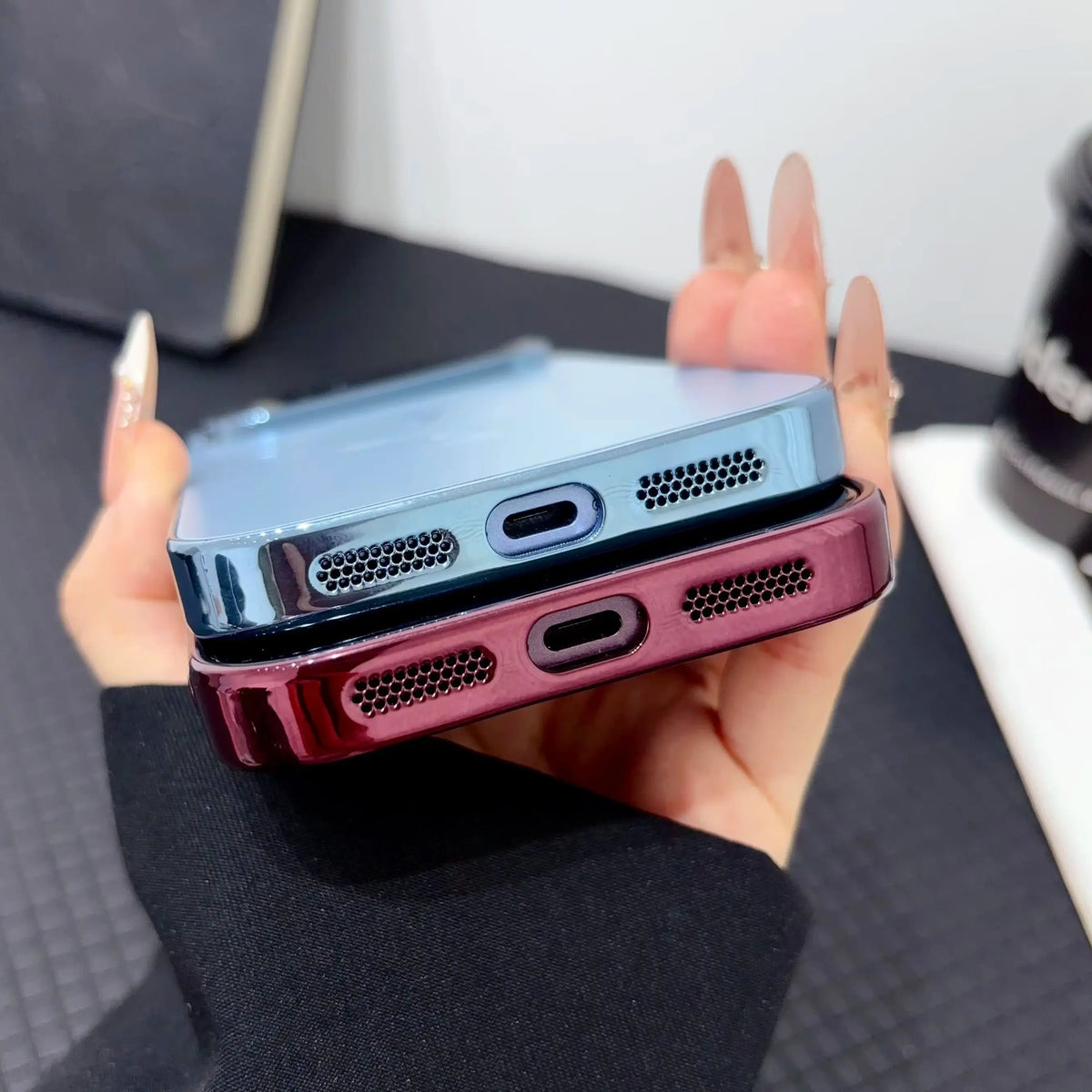 グラデーション＆サンダーモチーフ マグネット内蔵iPhoneケース (全9色) ライトニング・シャイン #261231