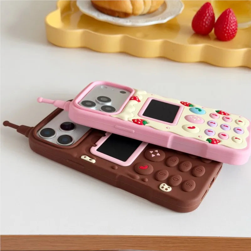 ガラケー風デザイン iPhoneケース 全2色 ユニーク・レトロ・ポップ #261156