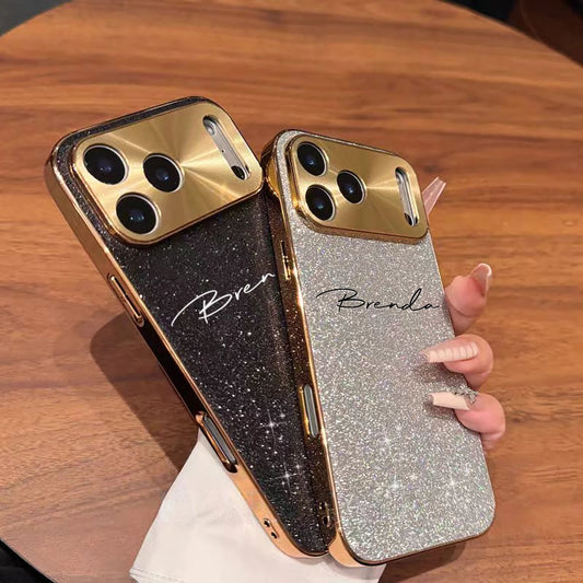【カスタムシリーズ】ラメグリッター 名入れ スマホケース 横書き｜iPhone対応 #240717