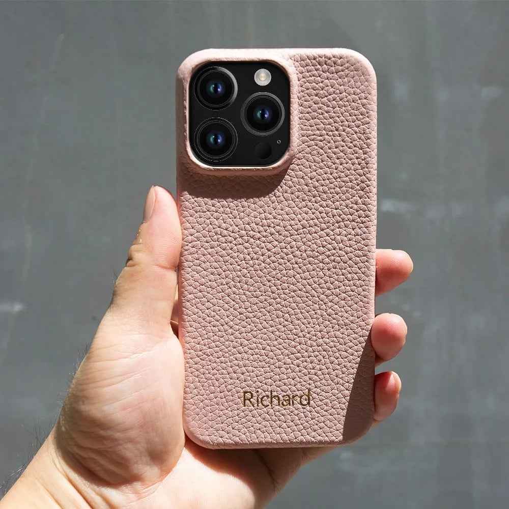 【本革シリーズ】名入れカスタム レザーiPhoneケース｜イニシャル刻印対応｜iPhone対応 #241012