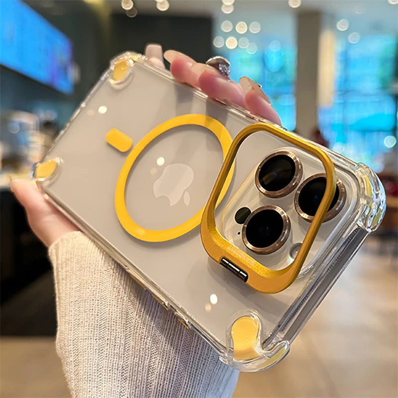 【Magnet内蔵】クリアフレーム リングスタンド デザイン ケース｜iPhone対応 #260124
