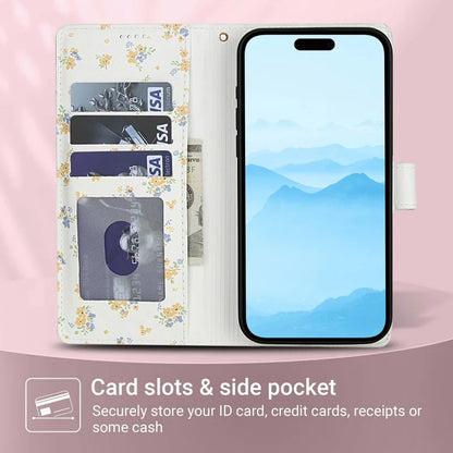 【ブックスタイル】花柄 フラワーキルティング ストラップ付き 手帳型 iPhoneケース｜カード収納 ショルダー対応 #240110