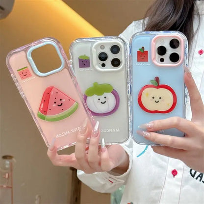 【フルーツシリーズ】スイカ マンゴスチン アップル カラフルクリア スマホケース｜iPhone対応 #251017