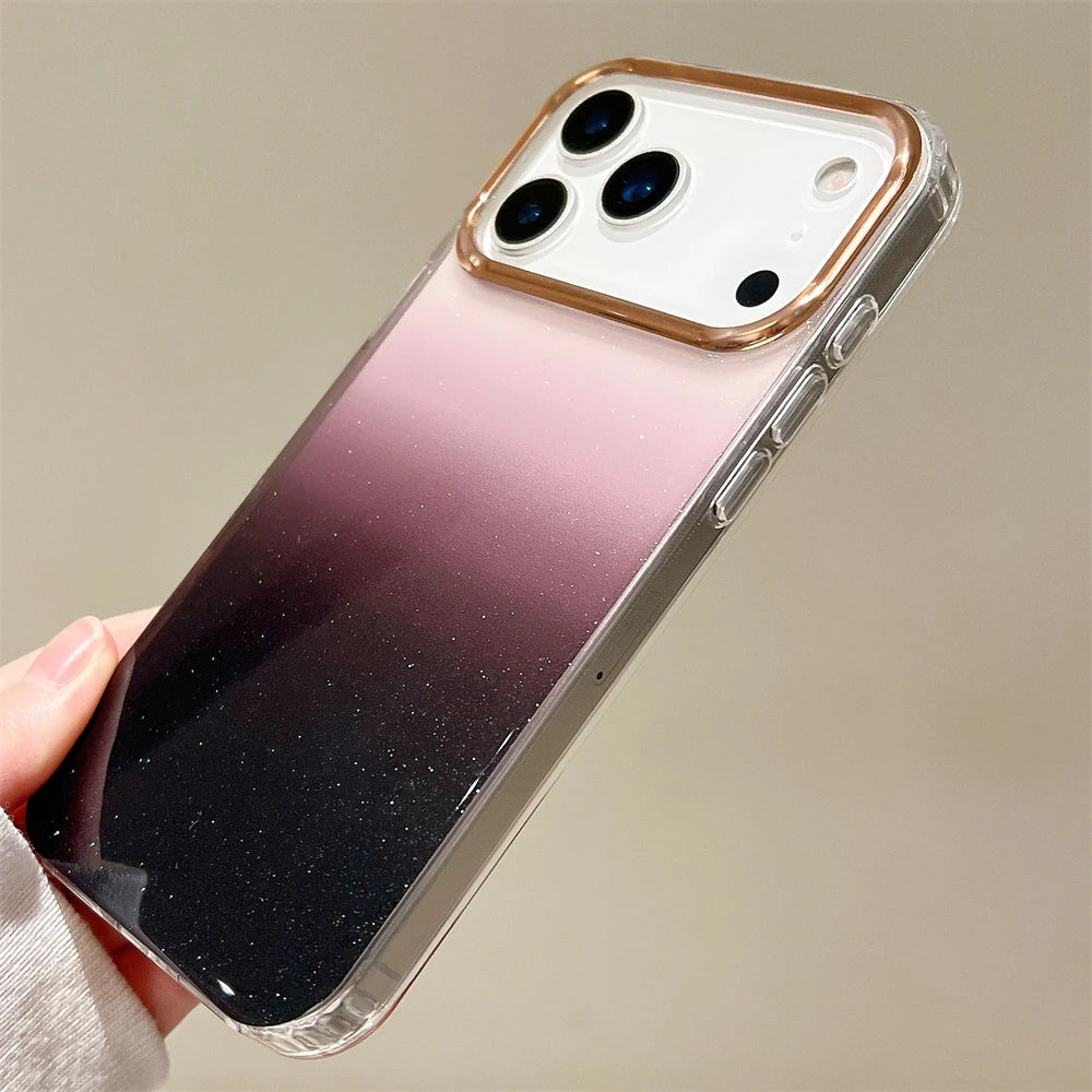 【グラデーションシリーズ】ラメ入りクリアフレーム スマホケース｜iPhone対応 #251127