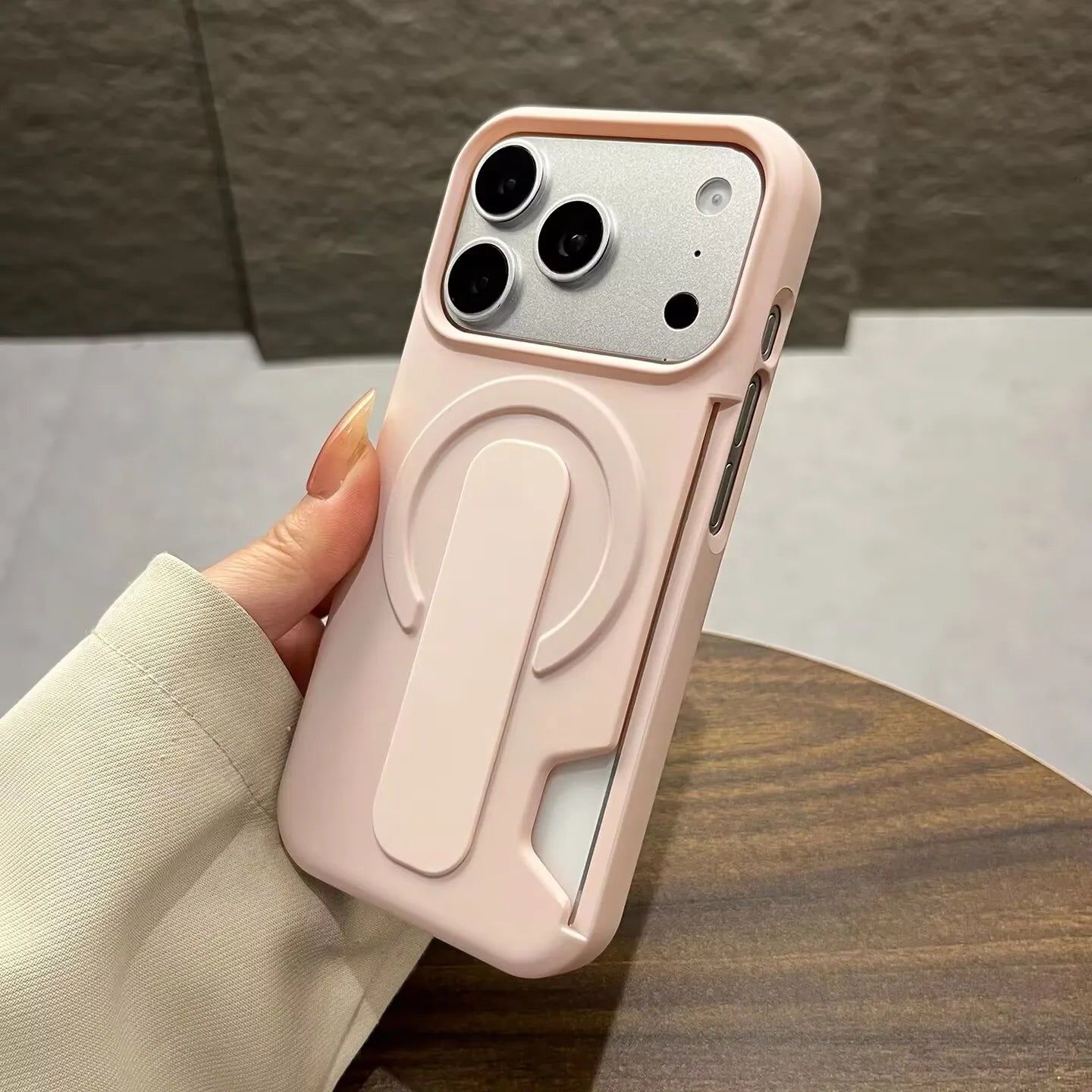 【Magnet内蔵】スライド式 シリコンベルト付き シンプルマット iPhoneケース #260128