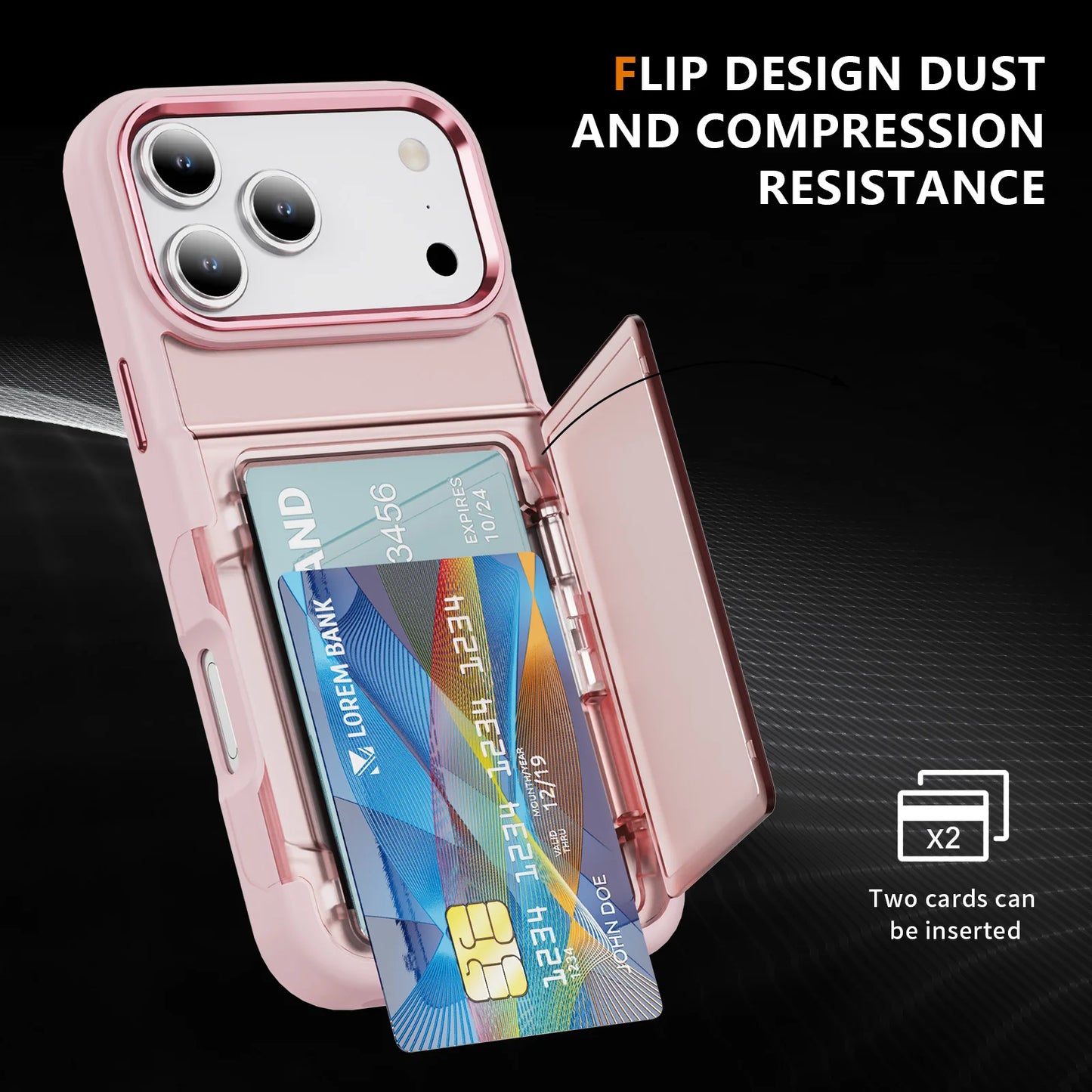 カード収納 フリップケース｜スタンド一体型・耐衝撃 iPhoneケース #240405