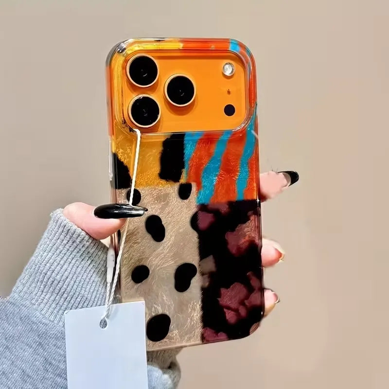 【アートペイントデザイン】マーブルカラー スマホケース｜iPhone対応 #250206