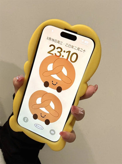 【プレッツェルモチーフ】ぷっくり立体ソフトケース｜iPhone対応 #250530
