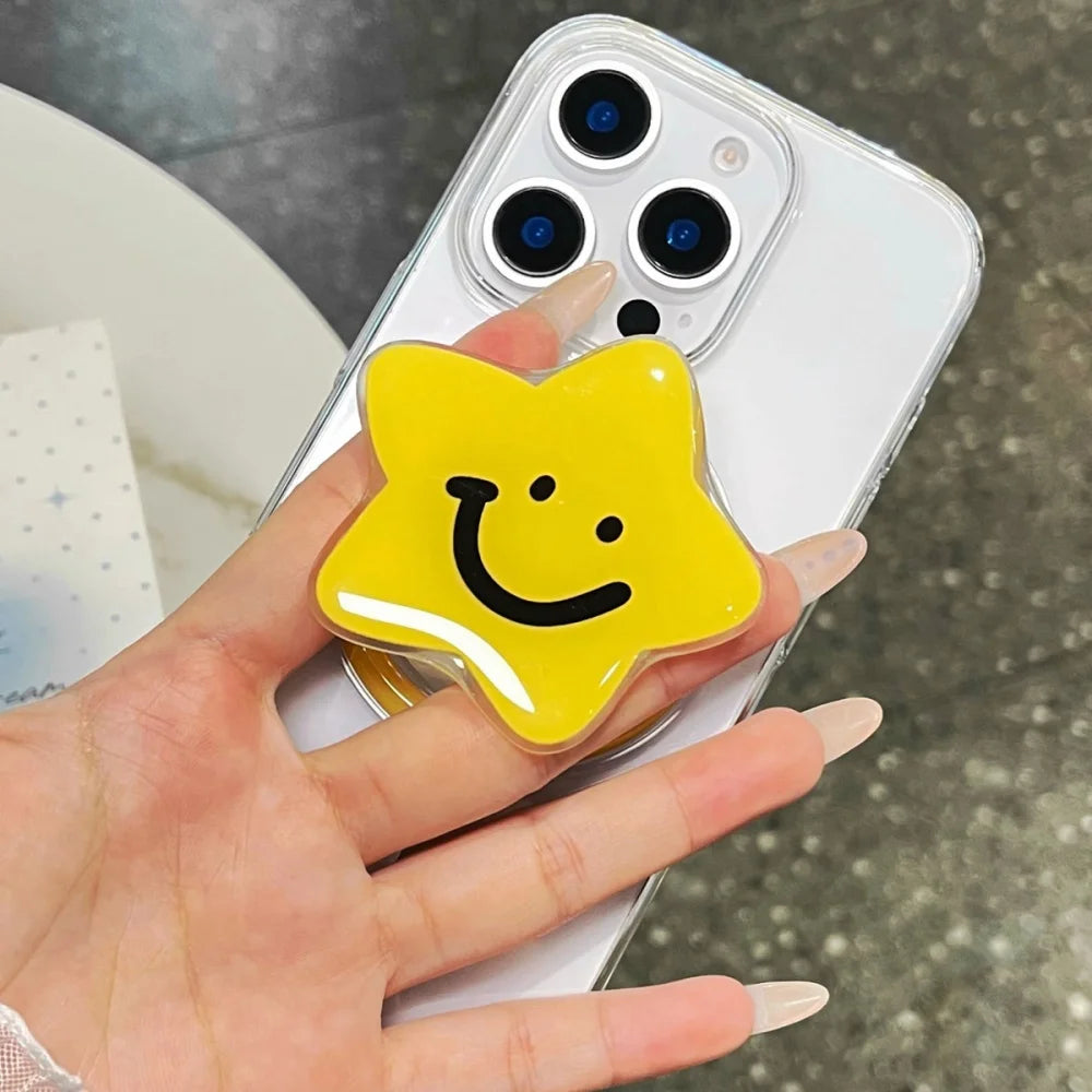 【スマホグリップ】スマイルスター にっこり星のポップスタンド マグネット対応｜ #241119
