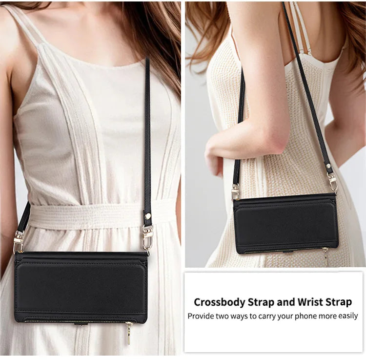 【ブックスタイル】シンプル レザー調  手帳タイプ iPhoneケース ストラップ付き #240124