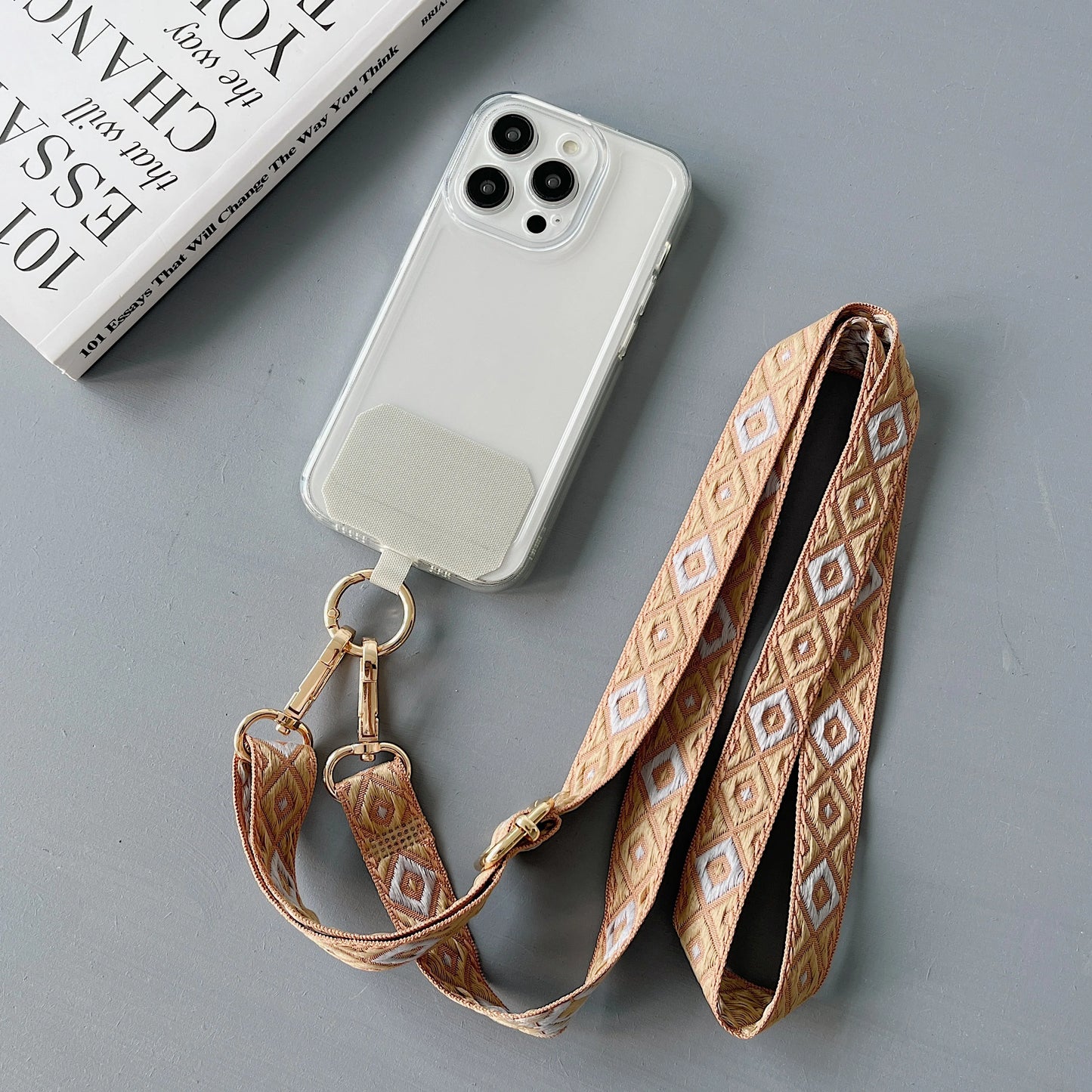 スマホショルダーストラップ｜刺繍デザイン スマホストラップ 長さ調整可能 #260403