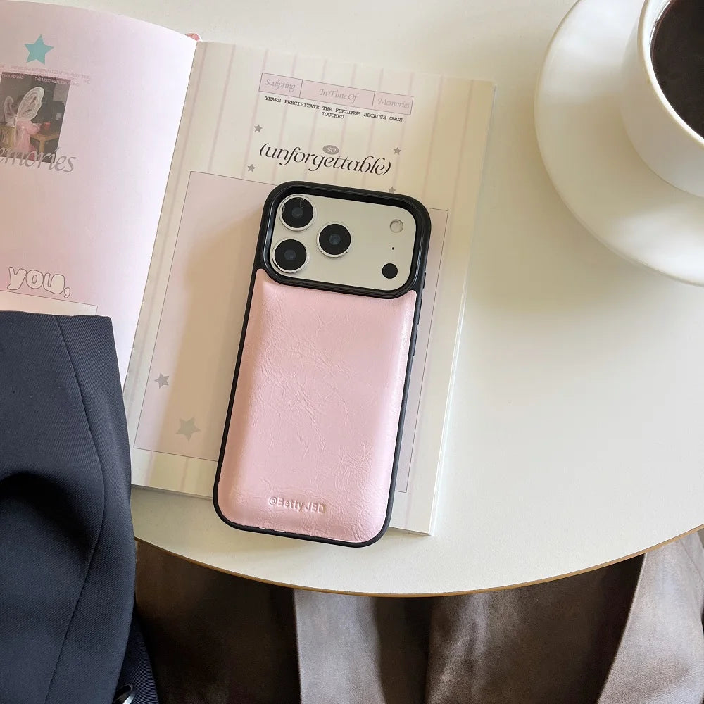 【メタリックレザー】高見えレザー風デザイン スマホケース｜iPhone対応 #250110