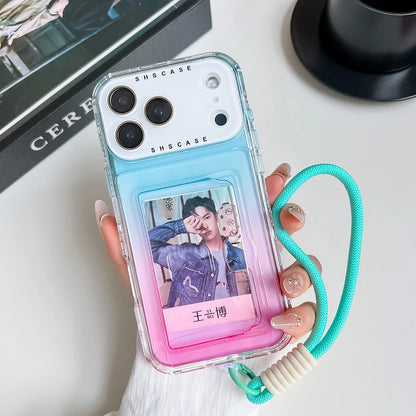 【グラデーションシリーズ】キラキラ透明感 グラデーションカラー カード収納付き スマホケース｜iPhone対応 #251022