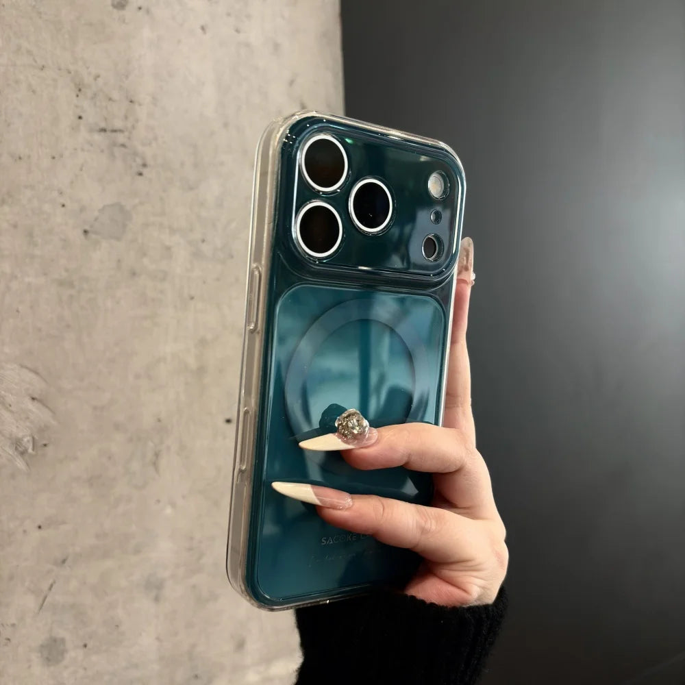 ツートンカラー マグネット内蔵iPhoneケース (全8色) クリア・配色デザイン #261236