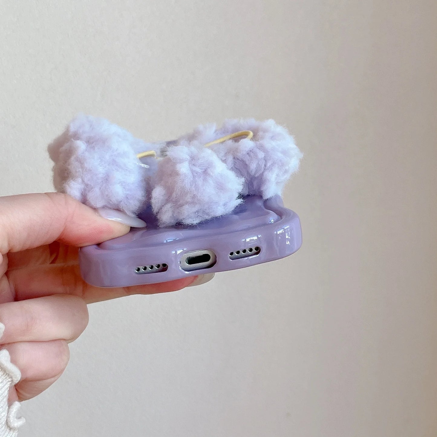 もこもこリボン パステルカラー iPhoneケース #240505