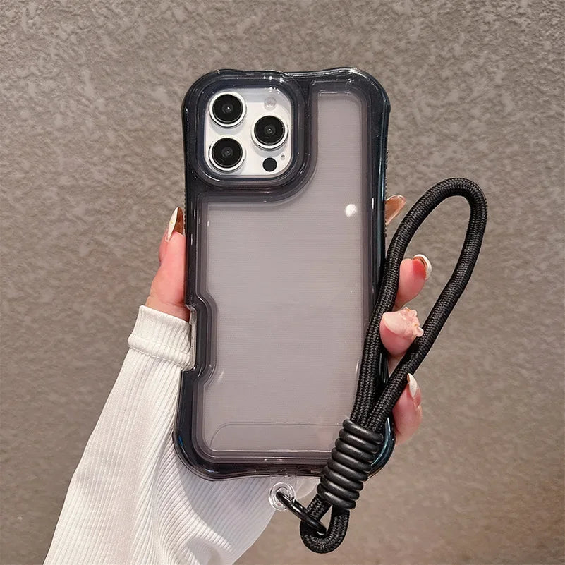 ちゅるんと綺麗なクリアケース ストラップ付き 透明 耐衝撃 ｜iPhoneケース #260510