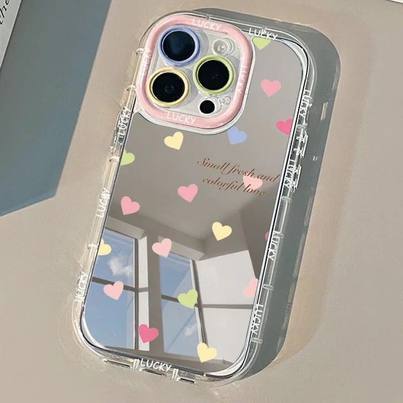 カラーハートデザイン ミラー スマホケース｜iPhone対応 #260528