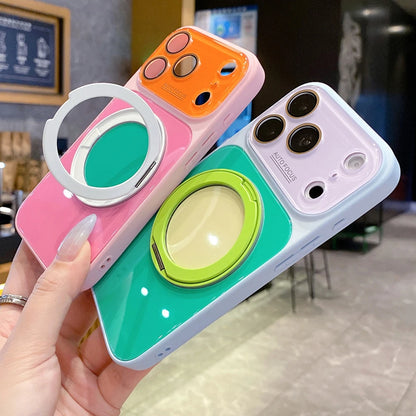バイカラー リングスタンド付き Magnet内蔵 iPhoneケース｜韓国っぽ・ビビッドカラー #261248
