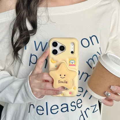 【スマイルスター】立体スター 星 × ポップソケット スマホケース｜iPhone対応 #250217