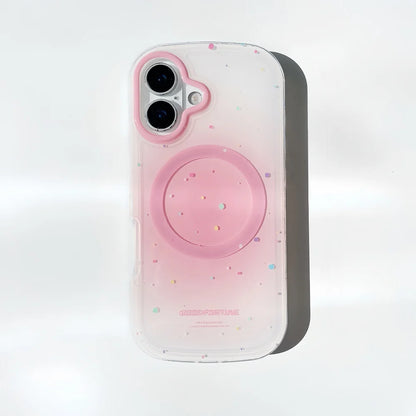 グラデーション マグネット内蔵iPhoneケース (全5色) キラキラ・クリア  #261235